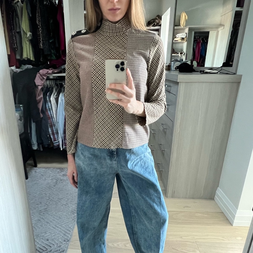 Zara military style jacket with asymmetric shoulder button closure